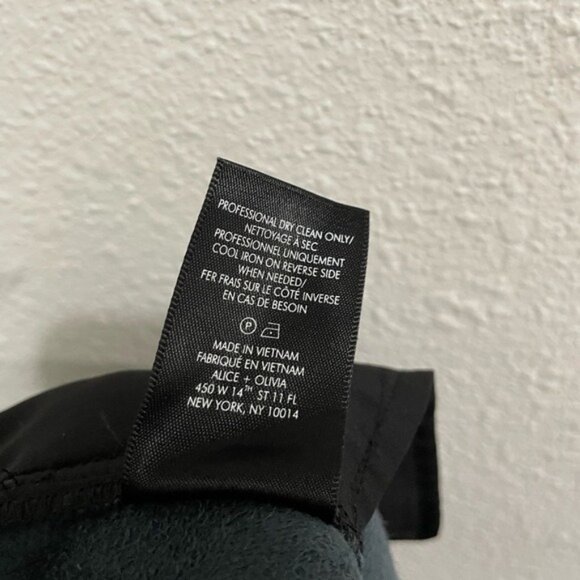 Alice + Olivia Vegan Leather Wide Leg Pants Black Chic Baggy Low Rise Designer - Picture 10 of 12